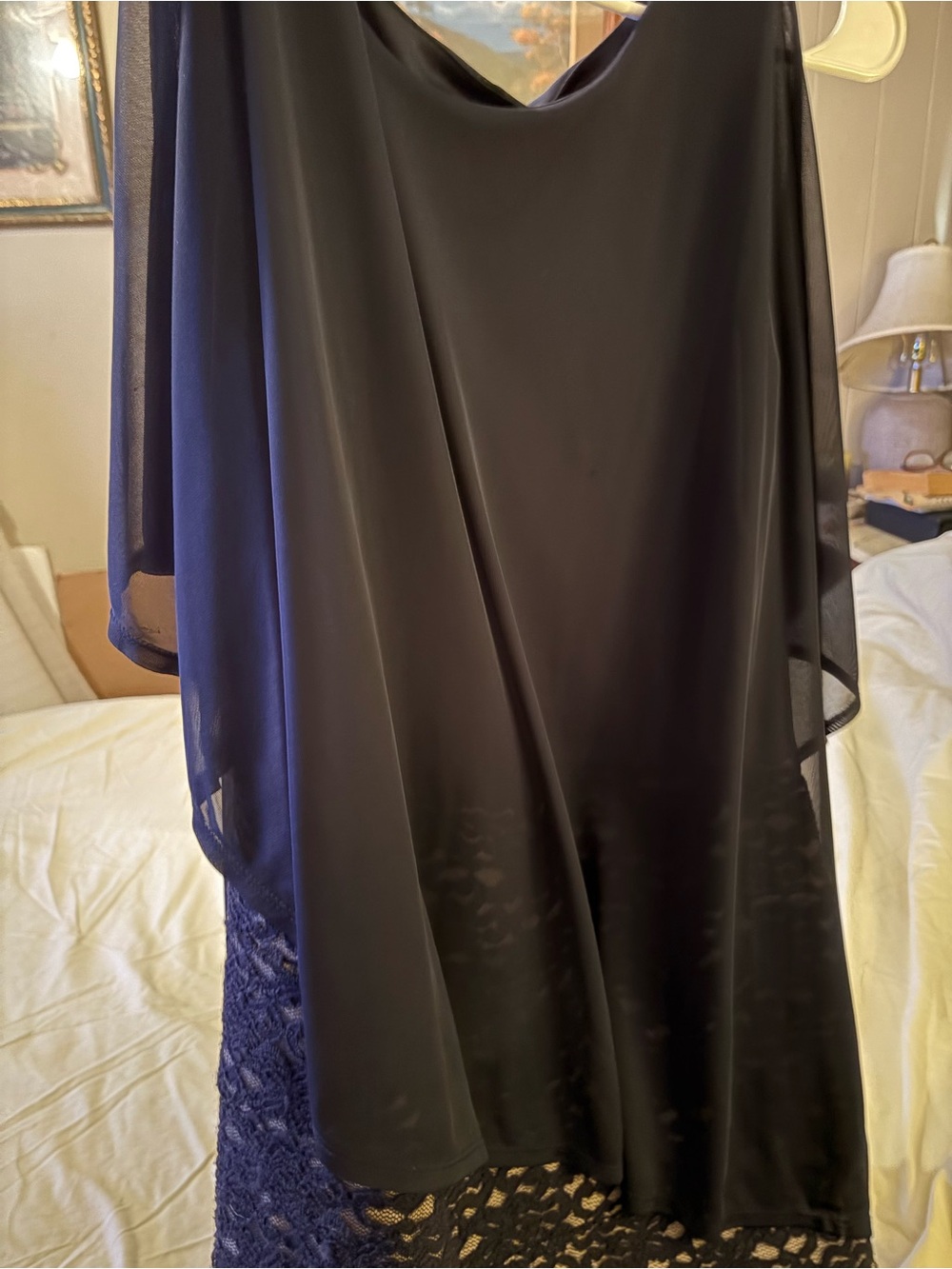 Beautiful dark blue evening dress.